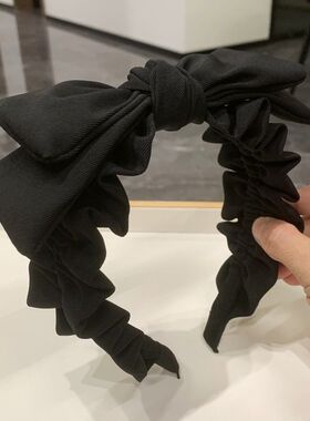 黑色蝴蝶结成人发箍复古