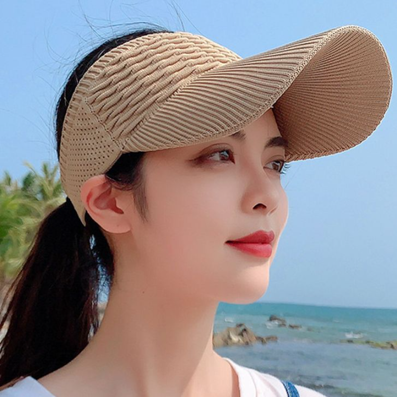 2025女款运动防晒鸭舌帽跑步骑车空顶遮阳帽子