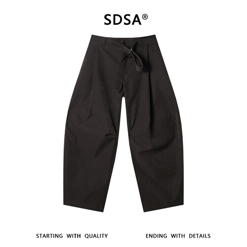 SDSA男装2026新款轻奢立体打褶高腰气球裤挺括抗皱九分休闲西裤