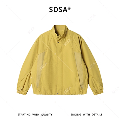 SDSA男装2026新款高贵轻奢韩系简约纯色拼接立领夹克外套百搭时尚