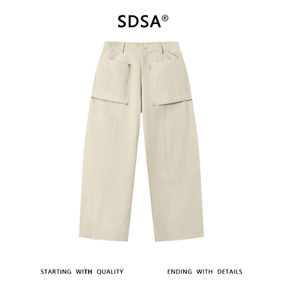 SDSA男装2026新款高贵轻奢复古工装直筒纯色休闲裤百搭大口袋裤子