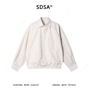 春夏新款 百搭宽松时尚 痞帅男装 撞色格纹格子套头衬衫 韩版 SDSA男士