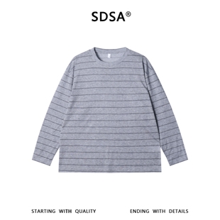 SDSA男士春夏新款痞帅男装韩版简约撞色条纹长袖T恤百搭休闲上衣