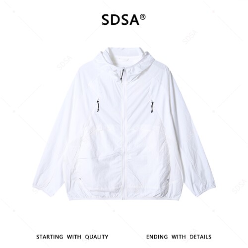 SDSA男装2026新款高贵轻奢美式简约多口袋拉链立领连帽夹克外套潮