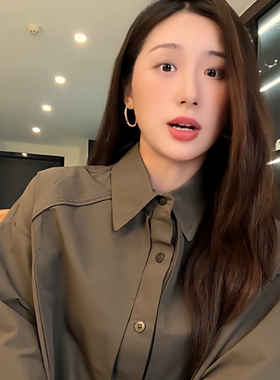 SDSA秋冬新款痞帅男装嘻哈纯色假两件纽扣长袖衬衫高街衬衣潮8168