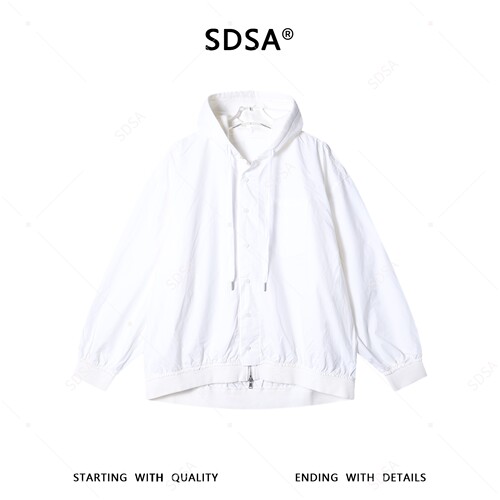SDSA男装2026新款高贵轻奢美式复古拼接连帽夹克外套百搭宽松上衣
