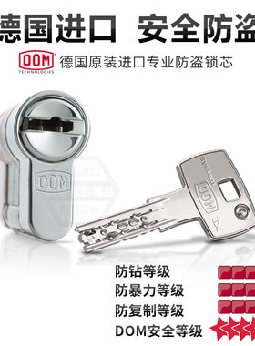 德国进口DOM锁芯45度浮动圆环无法复制霍曼门锁芯无法技术开启