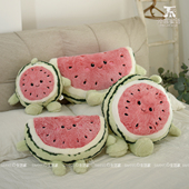 可爱奔跑西瓜毛绒玩偶家居抱枕汽车靠枕沙发靠垫趴趴枕宿舍靠背