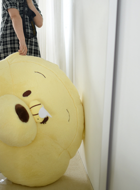 可爱噗噗黄色熊大抱枕毛绒玩具公仔玩偶床上靠垫睡觉送女生日礼物