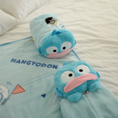 丑鱼抱枕汉顿毛毯大嘴怪午睡枕便携卷毯空调毯珊瑚绒毯儿童毯礼物