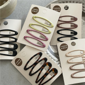 可爱少女彩色椭圆发夹边夹 豹纹滴油水滴BB夹刘海夹新款 时尚 气质