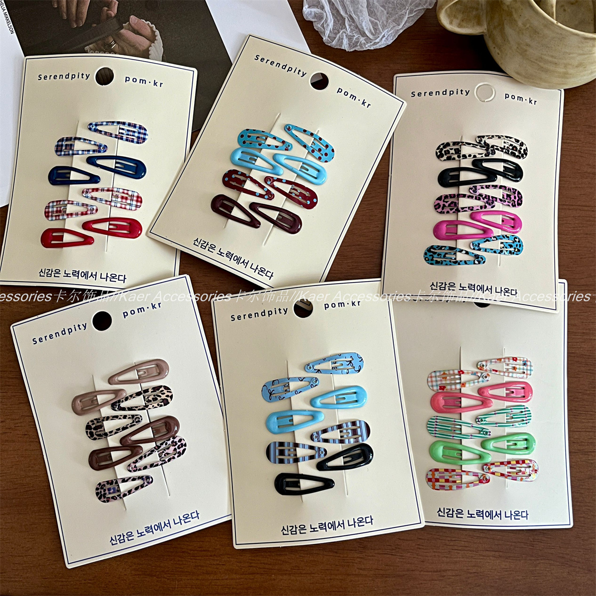 新款韩版迷你小号水滴印花发夹