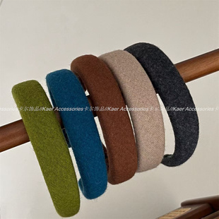 韩版 网红复古百搭针织发箍女显脸小头箍海绵不勒头发带气质压发卡