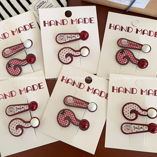 2个装 搞怪问号感叹号发夹鸭嘴夹趣味碎发刘海夹边夹发卡学生发饰