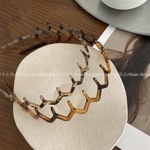 气质复古 日常好用基础洗脸敷面膜压发头箍 豹纹塑料带齿发箍新款