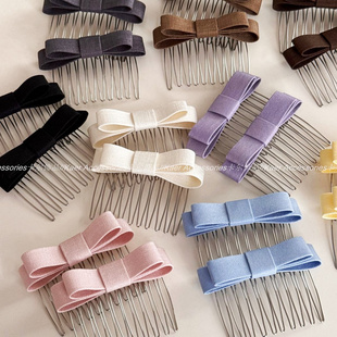 甜美蝴蝶结插梳碎发整理神器发卡刘海头发夹子头饰防滑发梳发饰