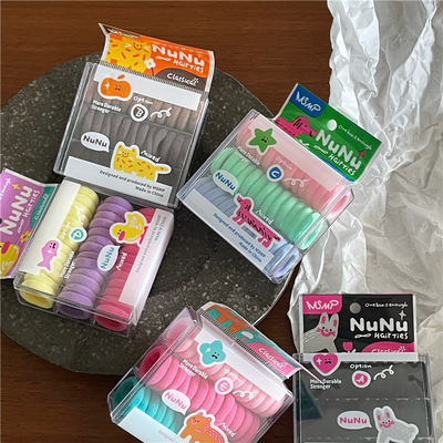 毛巾圈高弹力可爱甜美盒装发圈