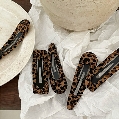 边夹布艺气质豹纹bb夹