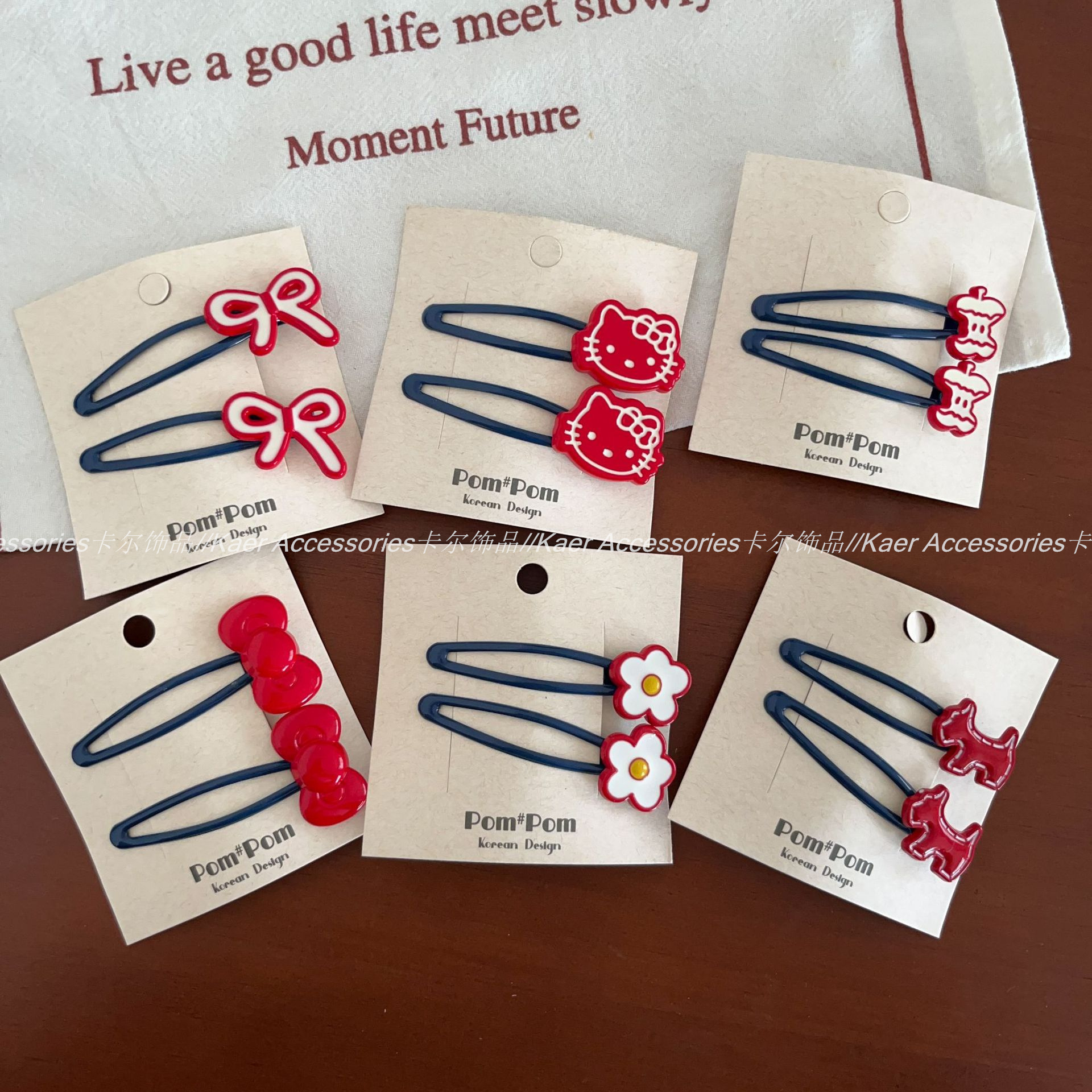 KT花朵红色可爱小狗碎发猫咪