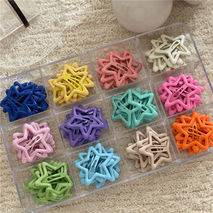 4CM大号滴油五角星BB夹碎发刘海夹 童趣少女心星星发夹侧边夹新款