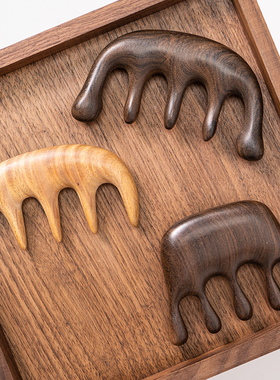 Zang又一雪 胖手檀木梳 按摩经络头部护理沉宝贵二级黑檀送礼物