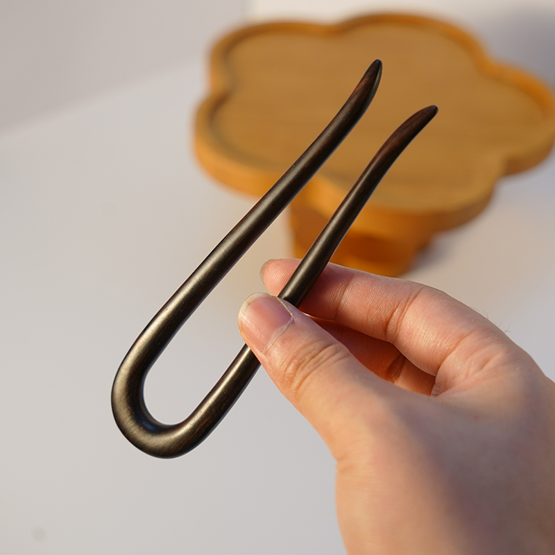 盘发小八u钗Zang黑檀木高级感