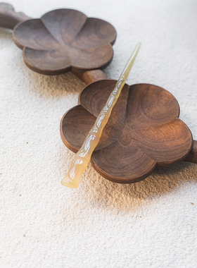 Zang又一雪 竹节 发簪天然水牛羊角古风盘绾挽发髻簪子发饰18厘米