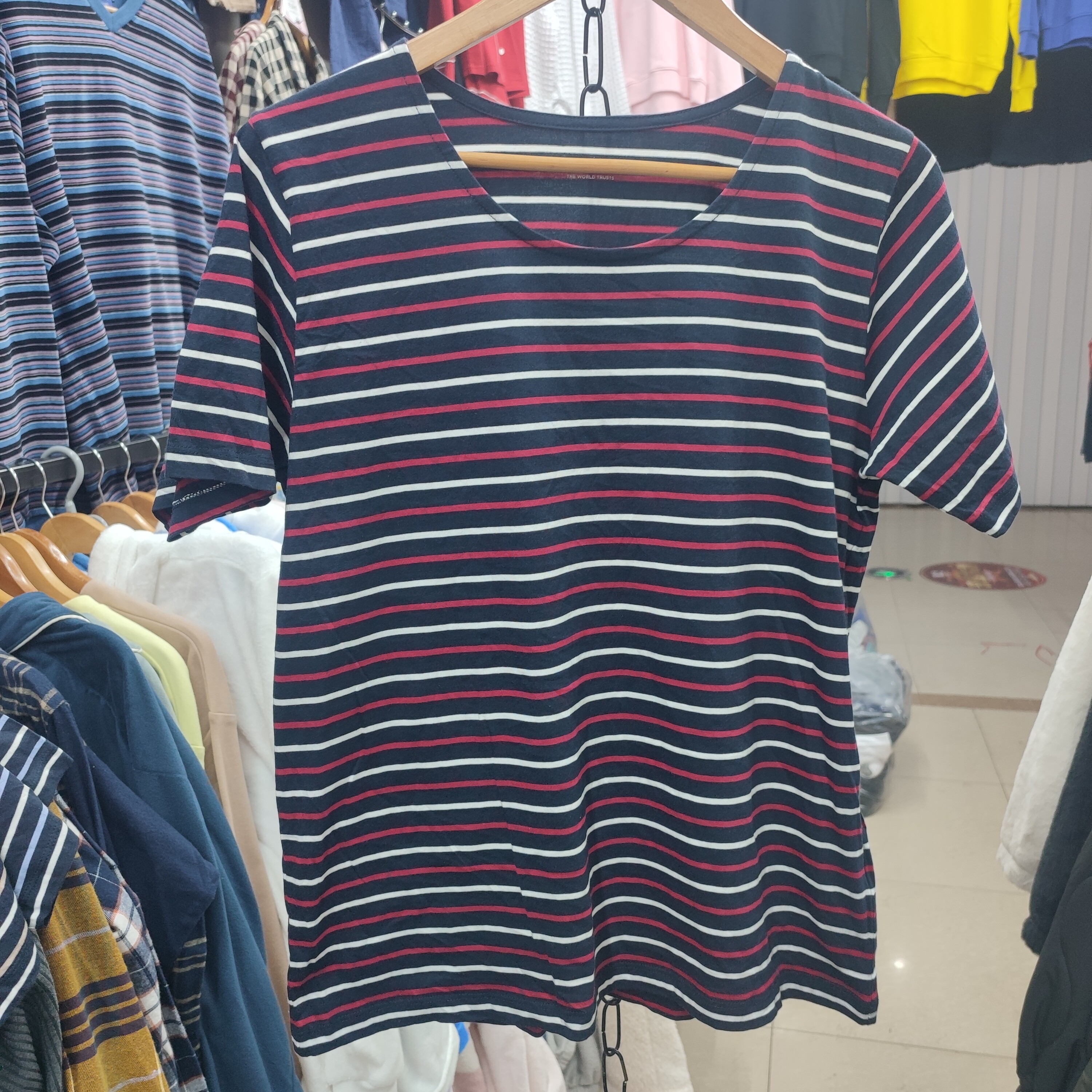 新品日单吸汗短袖针织天竺棉全棉T男女睡衣上装圆领家居服可外穿