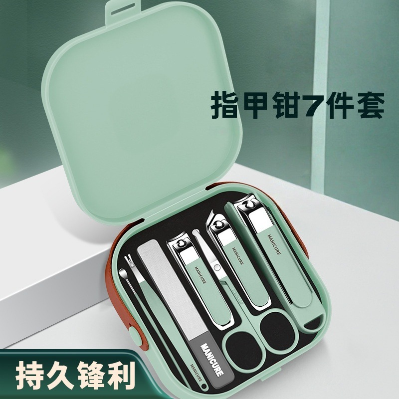 指甲剪刀挖耳勺套装家用防飞溅指甲钳男修甲美甲工具便携盒装
