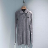 POLO裙2025新款 学院风翻领长袖 纯色打底裙超薄微透MIU系少女T恤裙