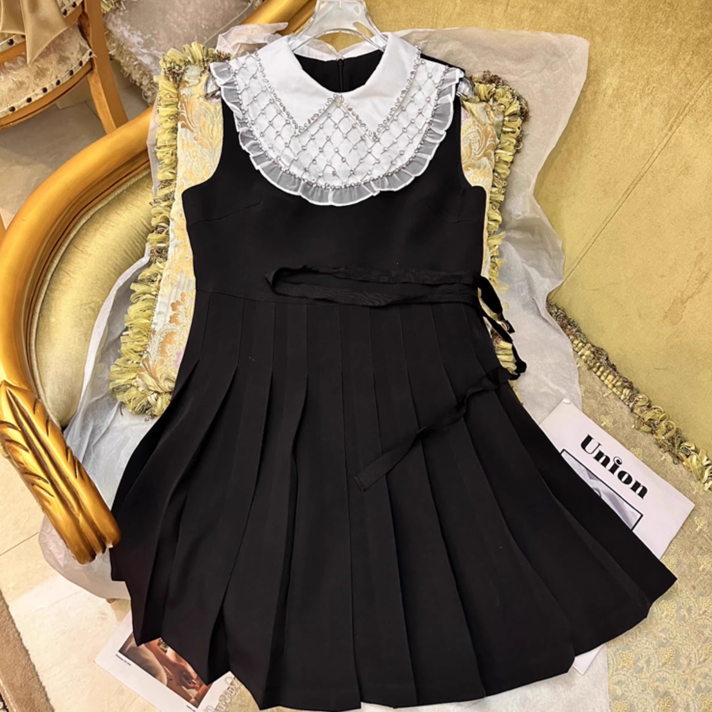 2025新款公主重工钉钻无袖连衣裙