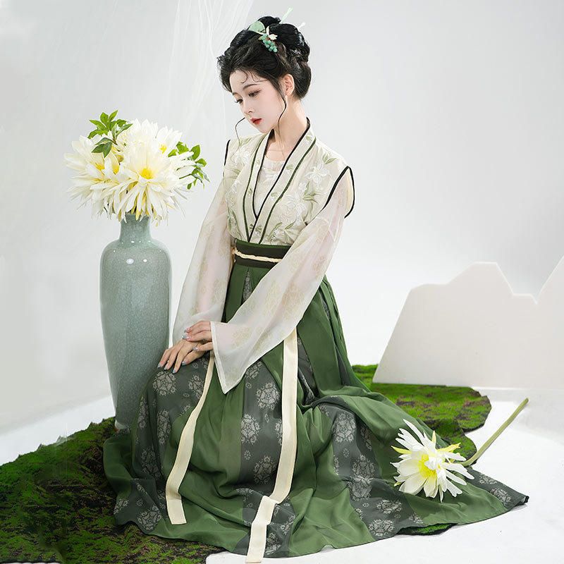原创设计绿庭梧汉服女中国风晋