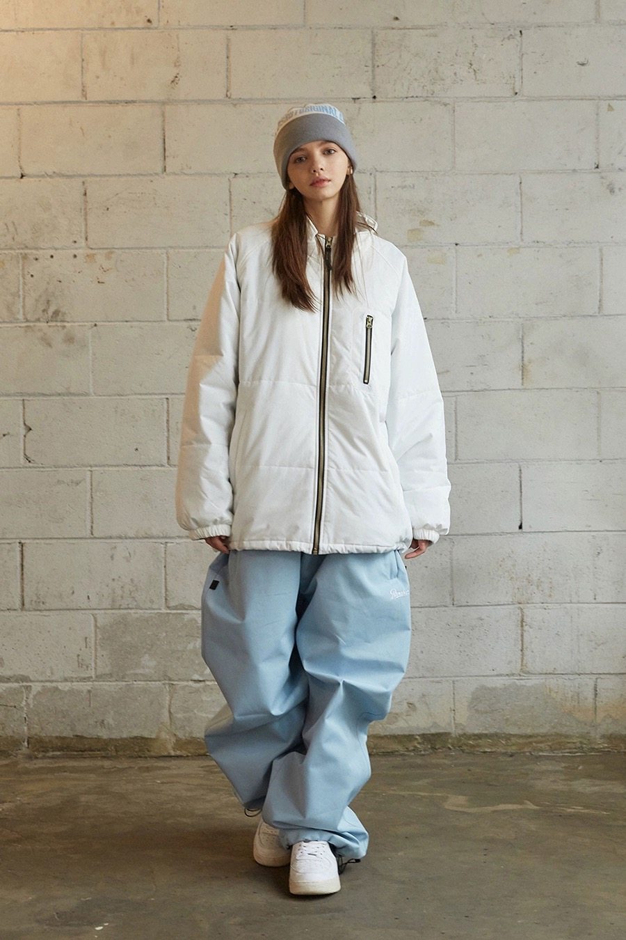 BSRABBIT韩国滑雪裤宽松街头风格单双板雪裤防风防水白搭素色雪裤