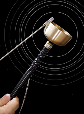 台湾引罄打击乐器手工铸造铜罄引磬纯铜含银伸缩直杆引庆送布袋