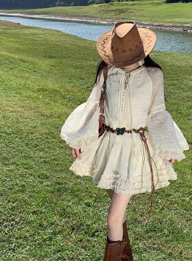 2025年春夏秋新款云南新疆草原旅游拍照穿搭连衣裙度假沙滩短裙女