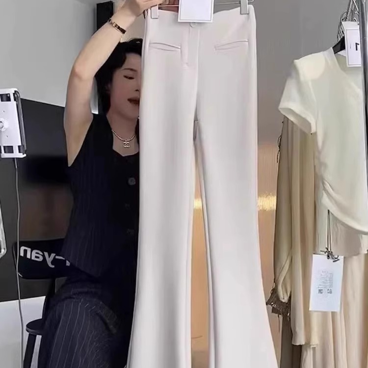 西装裤女秋冬新款加绒加厚喇叭裤