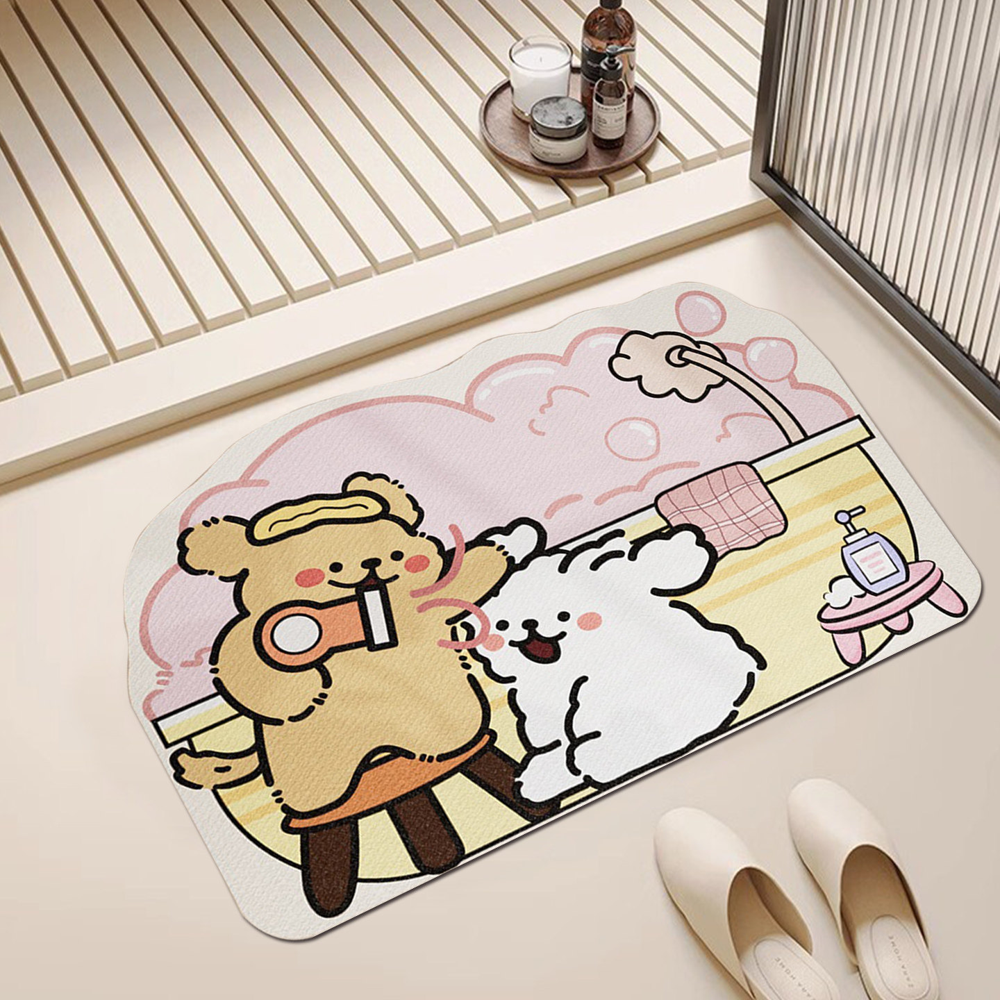 卡通浴室吸水地垫卫生间速干防滑防摔倒脚垫子狗狗耐脏地毯玄关垫