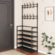 鞋 架子简易家用入户门口多层室内鞋 柜出租房衣帽架挂衣架一体防尘