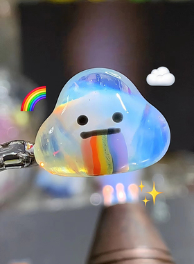 吐彩虹的小云朵创意治愈可爱项链吊坠男女个性饰品纯手工生日礼物