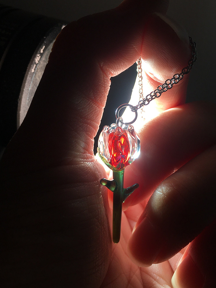 玫瑰花项链耳坠情人节生日礼物