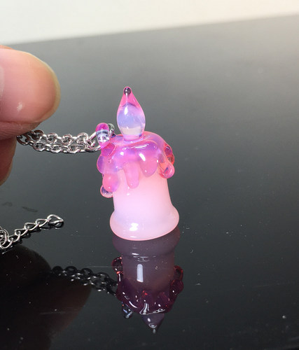 玻璃蜡烛项链吊坠纯手工生日礼物