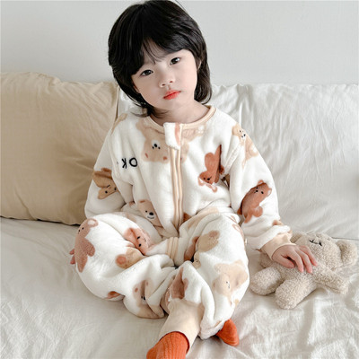 秋冬加厚法兰绒保暖睡袋防踢被