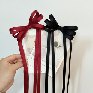 蝴蝶结发夹头饰女韩版时尚新款边夹饰品高级感发卡简约长飘带发饰