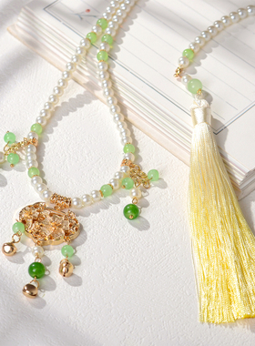 古装璎珞项链新款园珠链男女通用