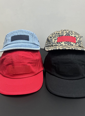 美式街头潮牌牛仔棒球帽豹纹平沿帽欧美高街23SS夏季