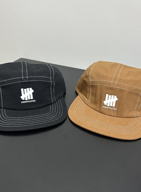 日潮UN五道杠五片帽经典日系五道杠刺绣平沿帽棒球帽平檐帽子