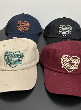 日系潮牌humanmade软顶棒球帽四季夏季多巴胺2026弯沿帽弯檐帽子