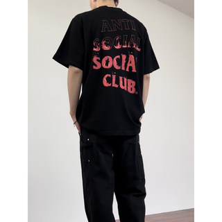 美式潮牌ASSC火焰字母印花高街ANTI SOCIAL SOCIAL CLUB短袖T恤