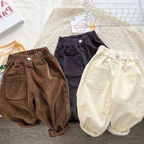 2023新款洋气小童韩版春秋秋装男童灯芯绒裤长裤儿童弹力休闲裤子