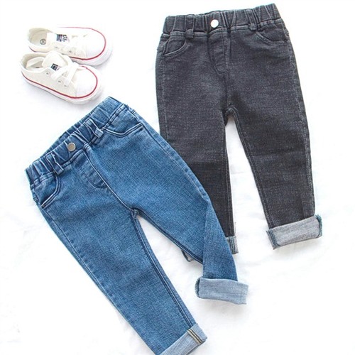2023新款小童春男宝宝女童百搭牛仔裤春秋儿童外穿长裤弹力小脚裤